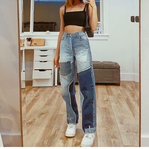 Patchwork Denim Jeans